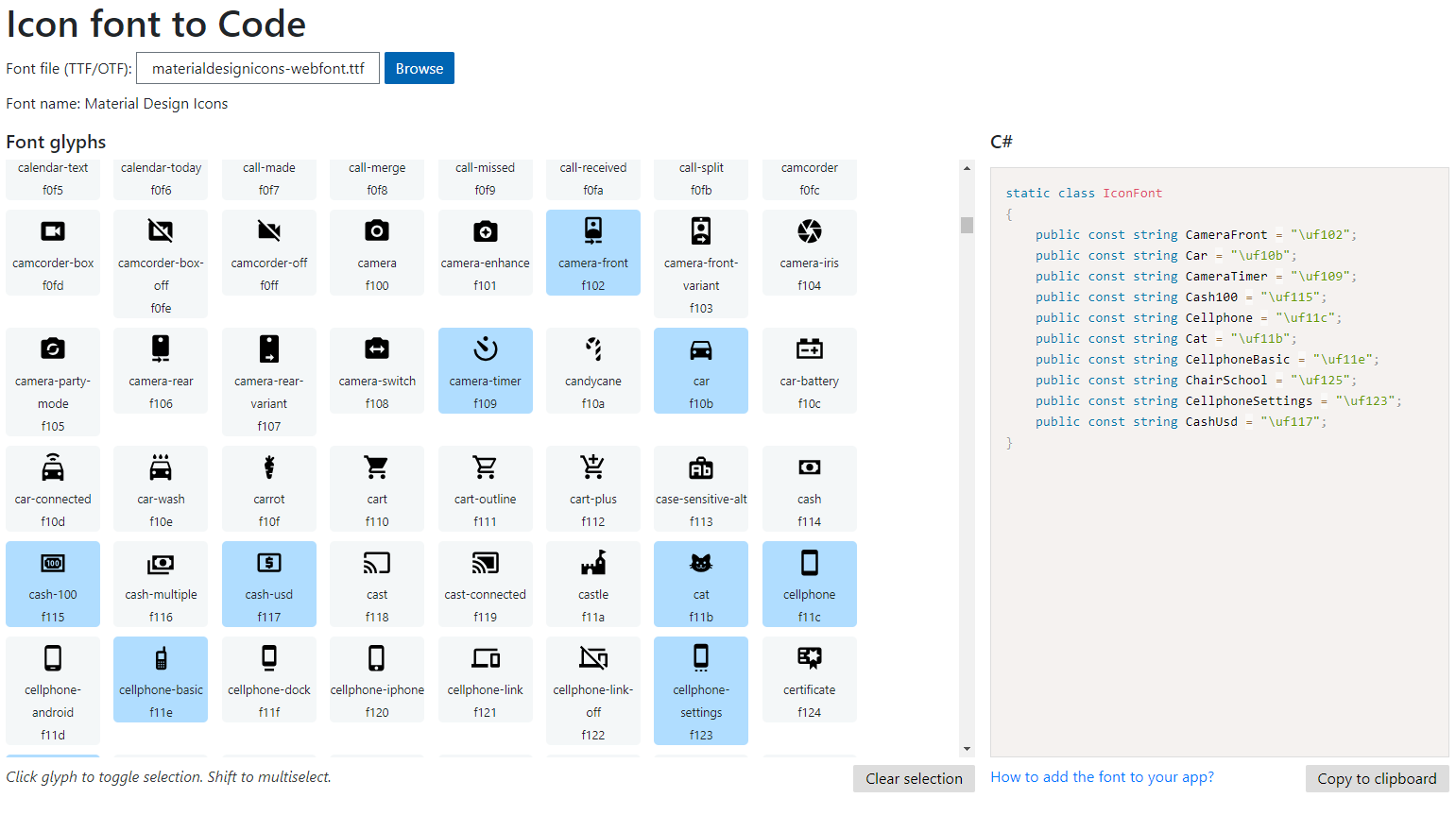 FontToCode