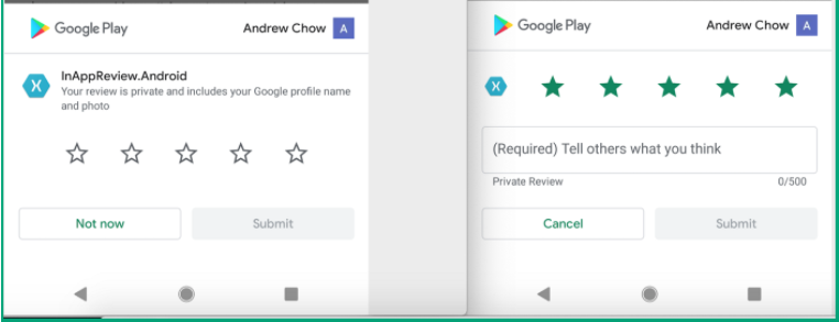 Android review flow