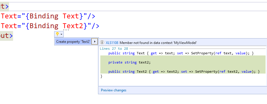 Another property being added with only a get/set